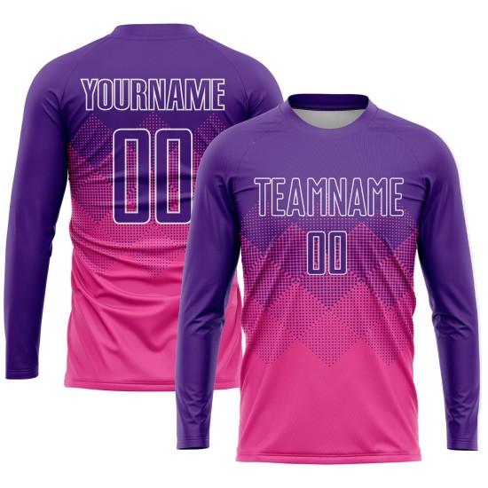 Benutzerdefiniertes Trikot Lila-Weiß Fußball Rosa Uniform Sublimation Benutzerdefiniertes Trikot Lila-Weiß Fußball Rosa Uniform Sublimation