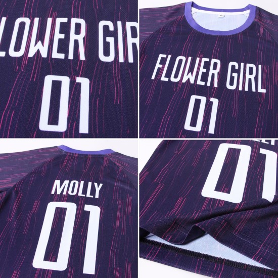 Fußball Weiß Lila Sublimation Uniform Trikot Custom Fußball Weiß Lila Sublimation Uniform Trikot Custom
