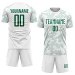 Benutzerdefinierte Uniform Trikot Fußball Sublimation Weiß Kelly Grün Benutzerdefinierte Uniform Trikot Fußball Sublimation Weiß Kelly Grün