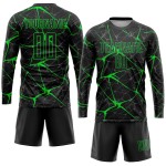 Sublimation Fußball Neon Custom Jersey Schwarz Uniform Grün Sublimation Fußball Neon Custom Jersey Schwarz Uniform Grün