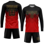 Fußballtrikot Uniform Custom Rot Gold Sublimation Schwarz-Old Fußballtrikot Uniform Custom Rot Gold Sublimation Schwarz-Old