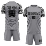 Fußball-Trikot in Schwarz-Camouflage-Uniform, Sublimation, benutzerdefiniertes graues Trikot Fußball-Trikot in Schwarz-Camouflage-Uniform, Sublimation, benutzerdefiniertes graues Trikot