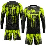 Uniform Sublimation Schwarz Neon Benutzerdefinierte Grün Jersey Fußball Uniform Sublimation Schwarz Neon Benutzerdefinierte Grün Jersey Fußball