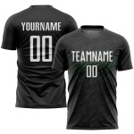 Schwarze Uniform Weiß-Neongrün Jersey Fußball Sublimation Custom Schwarze Uniform Weiß-Neongrün Jersey Fußball Sublimation Custom