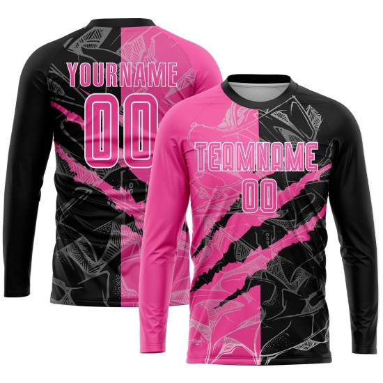 Graffiti Pink Uniform Jersey Schwarz-Weiß Kratzmuster Sublimation Fußball Custom Graffiti Pink Uniform Jersey Schwarz-Weiß Kratzmuster Sublimation Fußball Custom