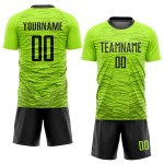 Fußballuniform Benutzerdefiniertes Grünes Trikot Sublimation Neon Schwarz Fußballuniform Benutzerdefiniertes Grünes Trikot Sublimation Neon Schwarz