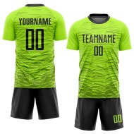 Fußballuniform Benutzerdefiniertes Grünes Trikot Sublimation Neon Schwarz Fußballuniform Benutzerdefiniertes Grünes Trikot Sublimation Neon Schwarz