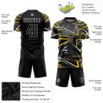 Sublimation Schwarz-Gold Custom Schwarzes Fußballtrikot Sublimation Schwarz-Gold Custom Schwarzes Fußballtrikot