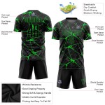 Sublimation Fußball Neon Custom Jersey Schwarz Uniform Grün Sublimation Fußball Neon Custom Jersey Schwarz Uniform Grün