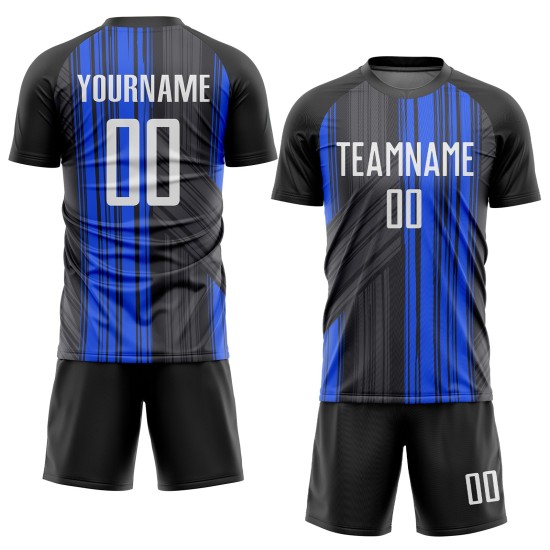 White-Royal Custom Jersey Fußballuniform Sublimation Schwarz White-Royal Custom Jersey Fußballuniform Sublimation Schwarz