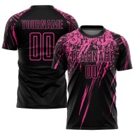 Benutzerdefinierte Rosa Sublimation Schwarz Jersey Uniform Fußball Benutzerdefinierte Rosa Sublimation Schwarz Jersey Uniform Fußball