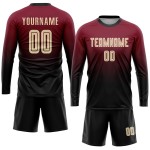 Creme-Schwarz Fashion Jersey Custom Crimson Sublimation Fade Fußballuniform Creme-Schwarz Fashion Jersey Custom Crimson Sublimation Fade Fußballuniform