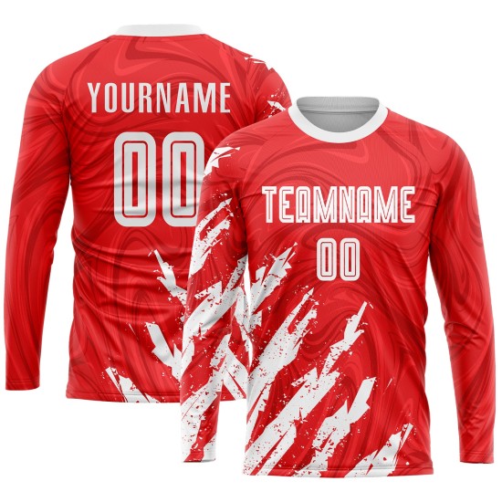 Uniform Weiß Fußball Custom Jersey Sublimation Rot Uniform Weiß Fußball Custom Jersey Sublimation Rot