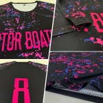 Blaue Uniform Jersey Custom Schwarz Pink-Light Fußball Sublimation Blaue Uniform Jersey Custom Schwarz Pink-Light Fußball Sublimation