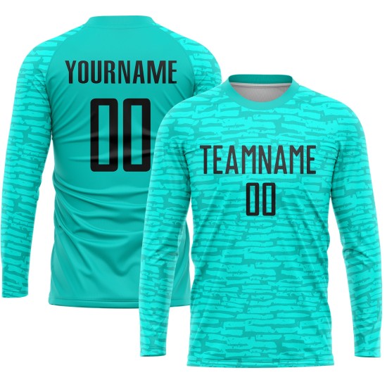 Aqua Jersey Schwarz Fußball Uniform Sublimation Custom Aqua Jersey Schwarz Fußball Uniform Sublimation Custom