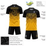 Uniform Sublimation Custom Gold Schwarz Fußballtrikot Uniform Sublimation Custom Gold Schwarz Fußballtrikot