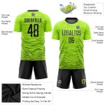 Fußballuniform Benutzerdefiniertes Grünes Trikot Sublimation Neon Schwarz Fußballuniform Benutzerdefiniertes Grünes Trikot Sublimation Neon Schwarz