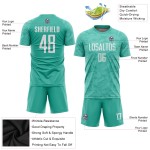 Aqua Weiß Uniform Trikot Custom Sublimation Fußball Aqua Weiß Uniform Trikot Custom Sublimation Fußball