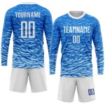 Fußball-Sublimationstrikot in Weiß, Royal Custom-Uniform Fußball-Sublimationstrikot in Weiß, Royal Custom-Uniform