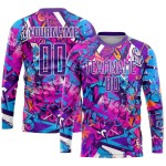 Uniform Graffiti Trikot Sublimation Lila-Weiß Benutzerdefiniertes Fußballmuster Uniform Graffiti Trikot Sublimation Lila-Weiß Benutzerdefiniertes Fußballmuster
