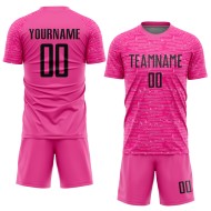 Benutzerdefiniertes Trikot Rosa Fußball Schwarz Sublimation Uniform Benutzerdefiniertes Trikot Rosa Fußball Schwarz Sublimation Uniform
