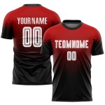 Weiß-Schwarz Verblassen Sublimation Jersey Rot Mode Uniform Fußball Weiß-Schwarz Verblassen Sublimation Jersey Rot Mode Uniform Fußball