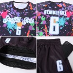 Blaue Uniform Weißlicht Jersey Sublimation Fußball Benutzerdefinierte Muster Graffiti Blaue Uniform Weißlicht Jersey Sublimation Fußball Benutzerdefinierte Muster Graffiti