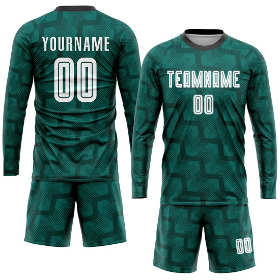 Uniform Grün Trikot Fußball Sublimation Custom Weiß-Schwarz Uniform Grün Trikot Fußball Sublimation Custom Weiß-Schwarz