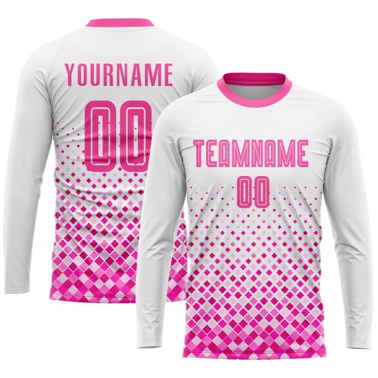 Jersey Fußball Sublimation Custom Weiß Rosa Uniform Jersey Fußball Sublimation Custom Weiß Rosa Uniform
