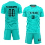 Aqua Jersey Schwarz Fußball Uniform Sublimation Custom Aqua Jersey Schwarz Fußball Uniform Sublimation Custom