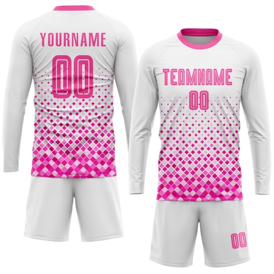 Jersey Fußball Sublimation Custom Weiß Rosa Uniform Jersey Fußball Sublimation Custom Weiß Rosa Uniform
