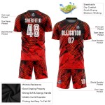 Uniform Trikot Custom Fußball Rot Weiß-Schwarz Sublimation Uniform Trikot Custom Fußball Rot Weiß-Schwarz Sublimation