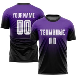 Lila Verblassen Fußball Weiß-Schwarz Sublimation Uniform Custom Jersey Mode Lila Verblassen Fußball Weiß-Schwarz Sublimation Uniform Custom Jersey Mode