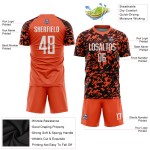 Sublimation Orange Custom Uniform Trikot Fußball Weiß-Schwarz Sublimation Orange Custom Uniform Trikot Fußball Weiß-Schwarz