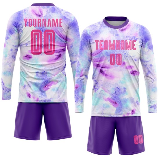 Benutzerdefinierte Fußball Sublimation Pink-Lila Farbstoff Uniform Krawatte Trikot Benutzerdefinierte Fußball Sublimation Pink-Lila Farbstoff Uniform Krawatte Trikot