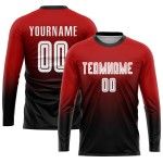 Weiß-Schwarz Verblassen Sublimation Jersey Rot Mode Uniform Fußball Weiß-Schwarz Verblassen Sublimation Jersey Rot Mode Uniform Fußball