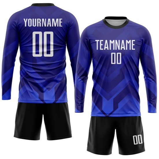 Fußball Dunkle Uniform Royal-Navy Sublimation Weiß Custom Lila Jersey Fußball Dunkle Uniform Royal-Navy Sublimation Weiß Custom Lila Jersey