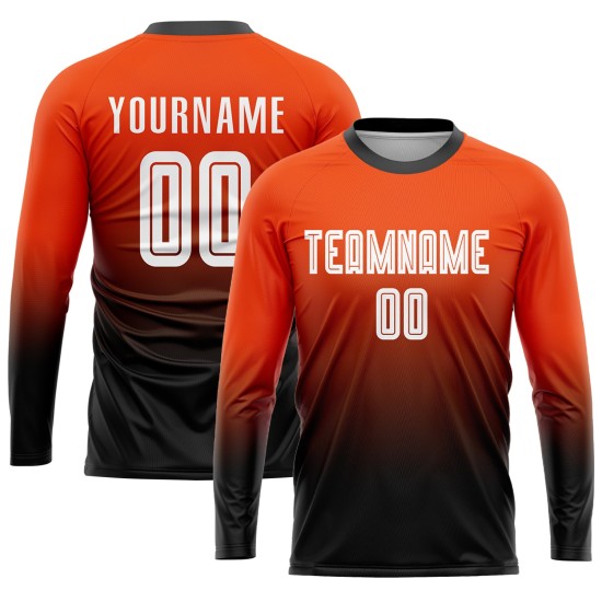 Uniform Jersey Orange Fashion Soccer Sublimation Fade Custom Weiß-Schwarz Uniform Jersey Orange Fashion Soccer Sublimation Fade Custom Weiß-Schwarz