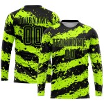 Schwarze Sublimation Custom Green Neon Jersey Fußballuniform Schwarze Sublimation Custom Green Neon Jersey Fußballuniform