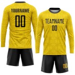 Trikot Gold Sublimation Fußballuniform Schwarz Custom Trikot Gold Sublimation Fußballuniform Schwarz Custom