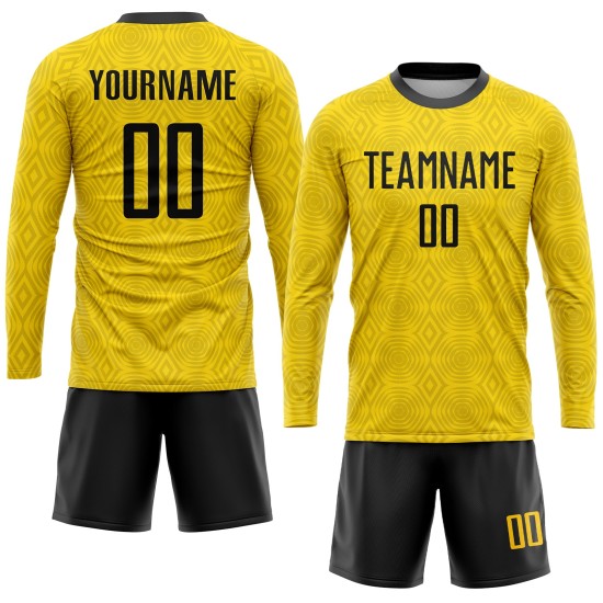 Trikot Gold Sublimation Fußballuniform Schwarz Custom Trikot Gold Sublimation Fußballuniform Schwarz Custom