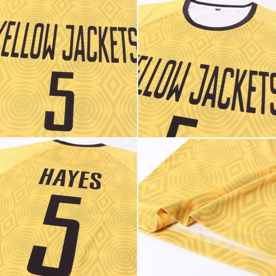 Trikot Gold Sublimation Fußballuniform Schwarz Custom Trikot Gold Sublimation Fußballuniform Schwarz Custom