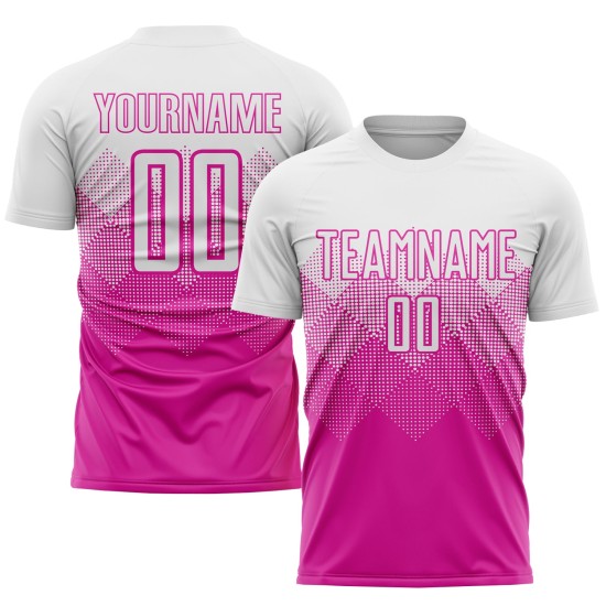 Weiß Rosa Uniform Deep Soccer Jersey Custom Sublimation Weiß Rosa Uniform Deep Soccer Jersey Custom Sublimation