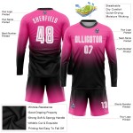 Jersey Uniform Sublimation Fußball Weiß-Schwarz Rosa Lange Custom Sleeve Fade Fashion Jersey Uniform Sublimation Fußball Weiß-Schwarz Rosa Lange Custom Sleeve Fade Fashion
