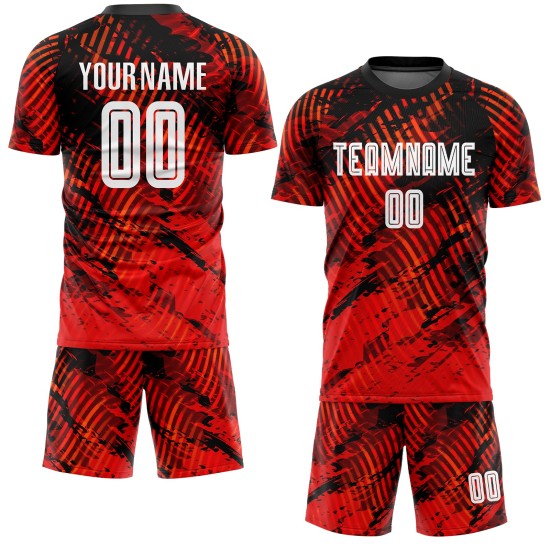 Uniform Trikot Custom Fußball Rot Weiß-Schwarz Sublimation Uniform Trikot Custom Fußball Rot Weiß-Schwarz Sublimation