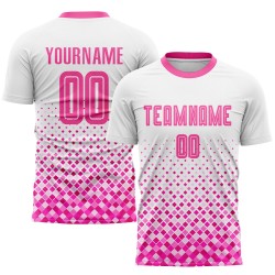 Jersey Fußball Sublimation Custom Weiß Rosa Uniform Jersey Fußball Sublimation Custom Weiß Rosa Uniform