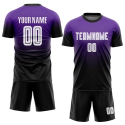 Lila Verblassen Fußball Weiß-Schwarz Sublimation Uniform Custom Jersey Mode Lila Verblassen Fußball Weiß-Schwarz Sublimation Uniform Custom Jersey Mode