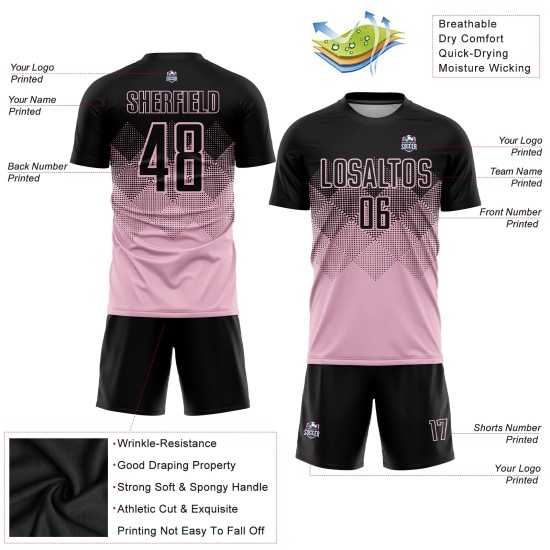 Schwarzlicht Custom Fußball Rosa Uniform Trikot Sublimation Schwarzlicht Custom Fußball Rosa Uniform Trikot Sublimation