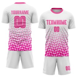 Jersey Fußball Sublimation Custom Weiß Rosa Uniform Jersey Fußball Sublimation Custom Weiß Rosa Uniform