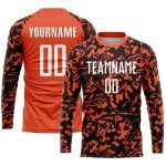 Sublimation Orange Custom Uniform Trikot Fußball Weiß-Schwarz Sublimation Orange Custom Uniform Trikot Fußball Weiß-Schwarz